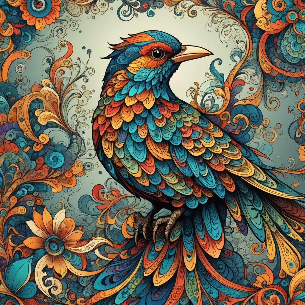 Majestic colorful bird