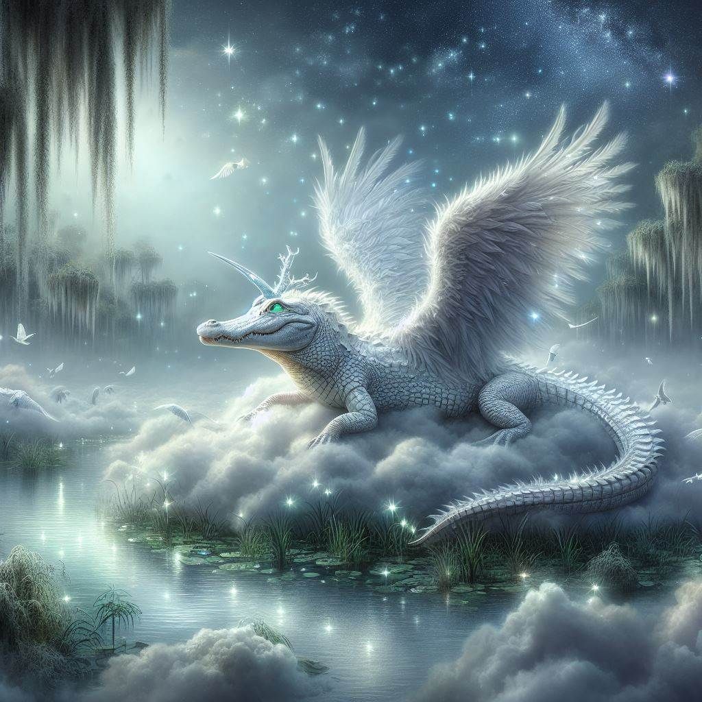 an artic albino alligator angel awaits.