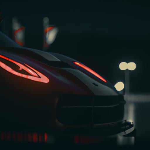 Red corvette C8 racing Ironman dynamic lighting filmic beaut...
