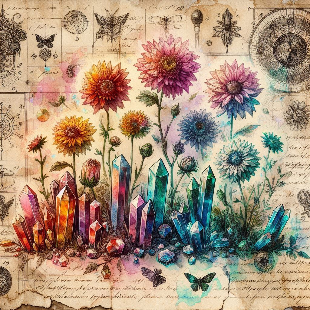 Flowers with Paper, and Crystals