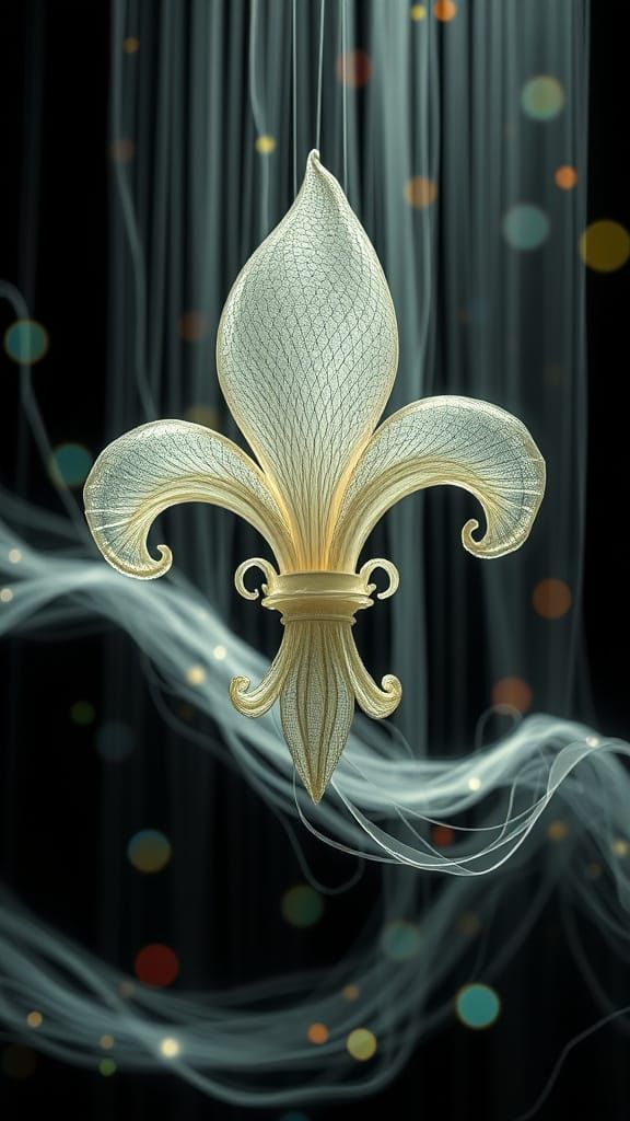 Surreal Fleur de Lis Sculpture in Ethereal Glow