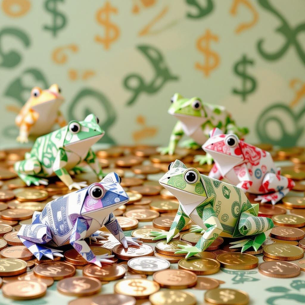 Origami Money Frogs  by @April