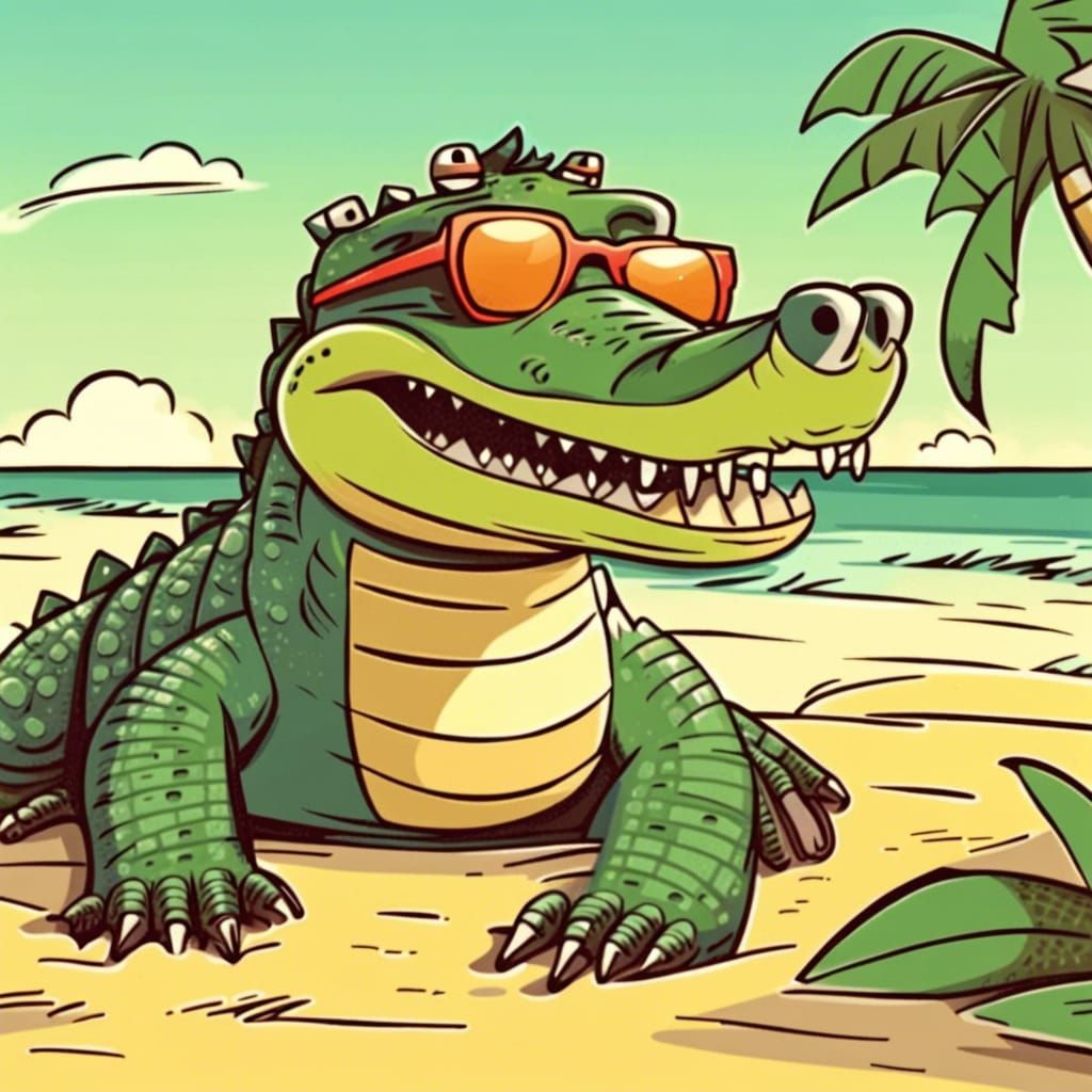 Cool Crocodile in Sunglasses