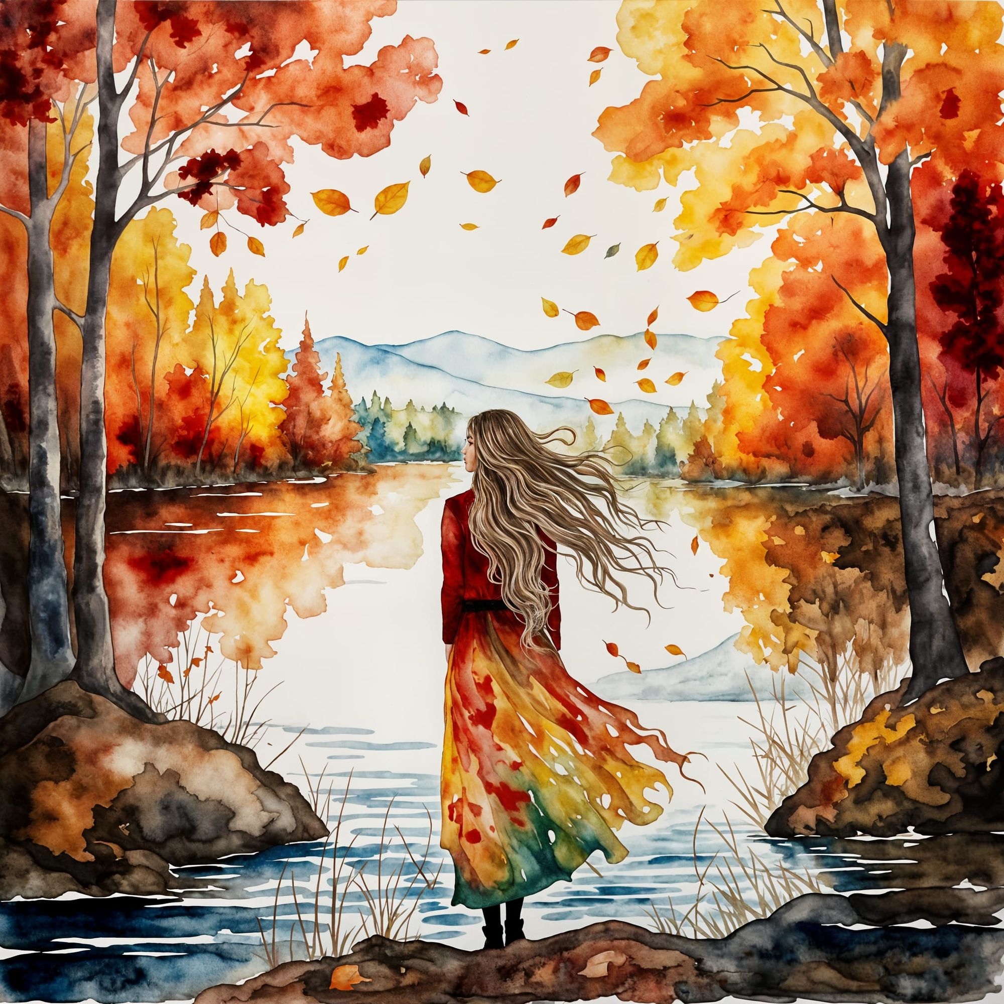 At the Lake in Autumn II
