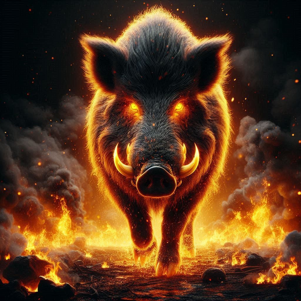 wild boar under fire