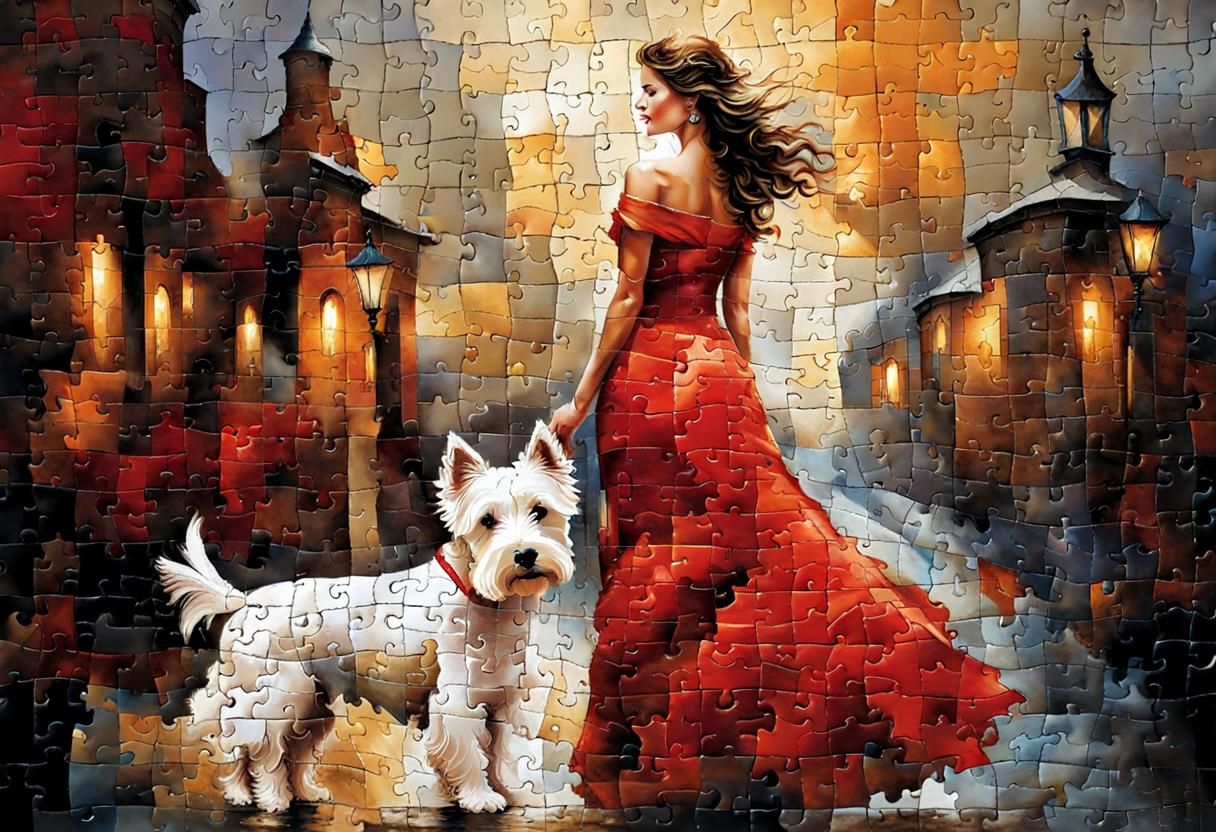 Walking With Her Westie  by @Regent of Westie-ros 