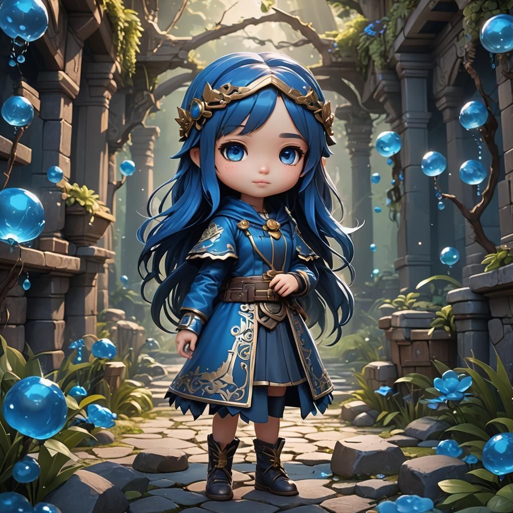 Cute Chibi Girl in Detailed Digital Art