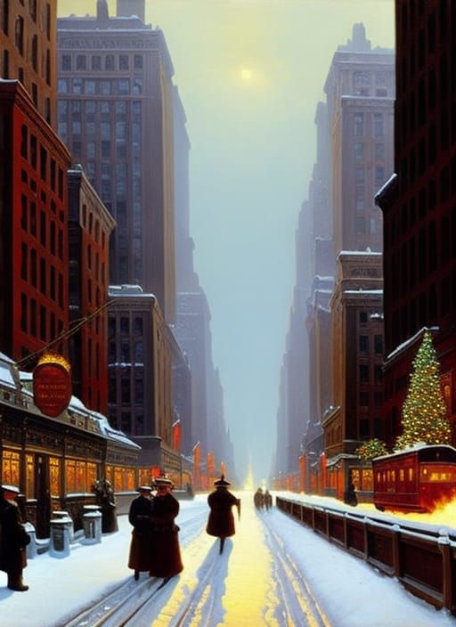 State Street In Chicago At Christmas Thomas Kinkade Edward Hopper   IdA1tVOzHHF05U3JQ0jt  1  19ku6 