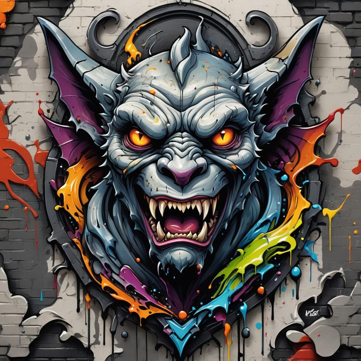 Logo for the Gargoyle Club graffiti art, splash art, street art, spray ...