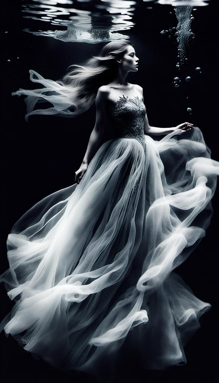 Tulle Gown Underwater Shoot