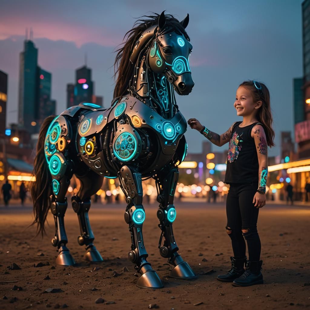 Imagine how helpful direct mind communication could be… Would girls still love horses in a Biopunk future?