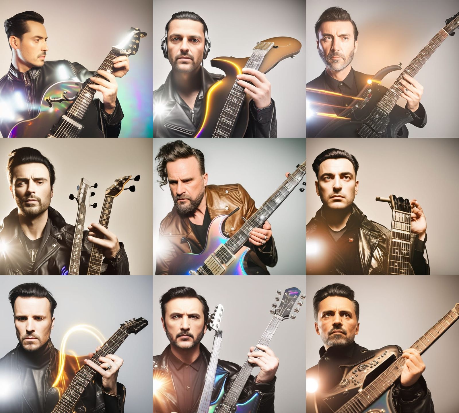 hyperdetailed of a man in a leather jacket holding a stylistic