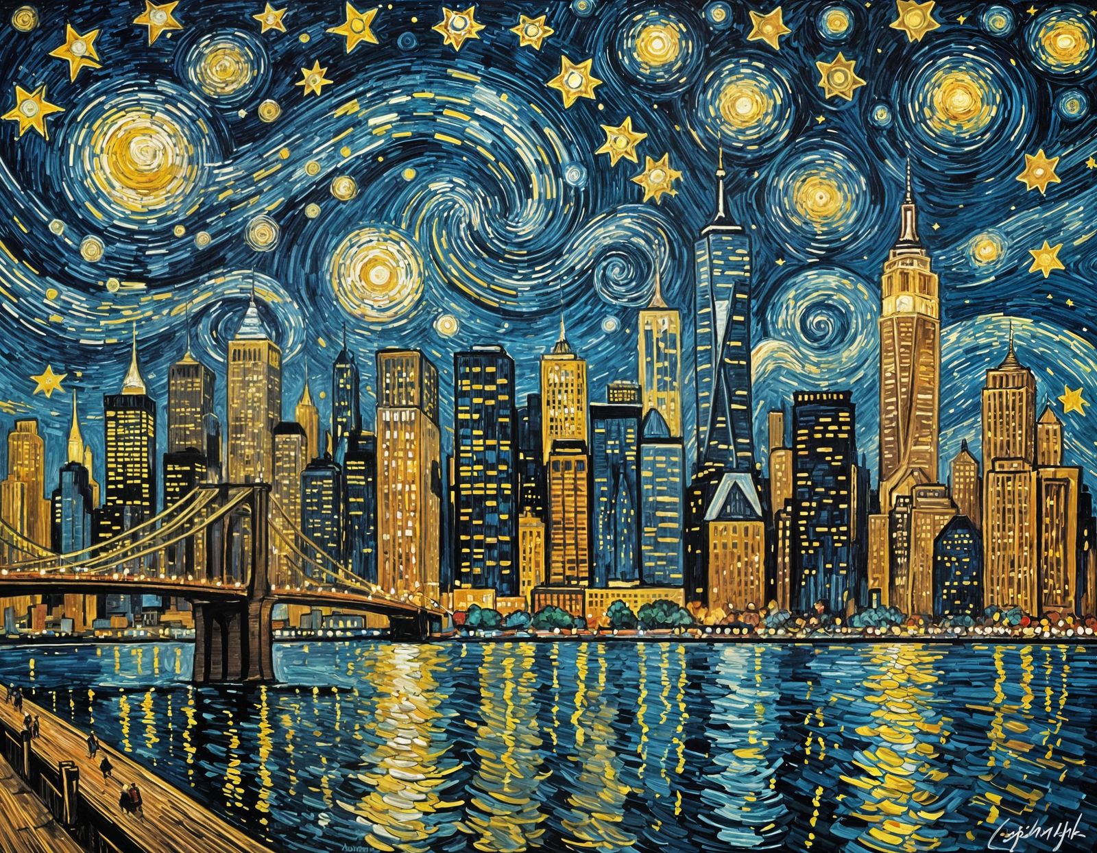 Iconic Skyline, Iconic Painting!  by @Adam Brown