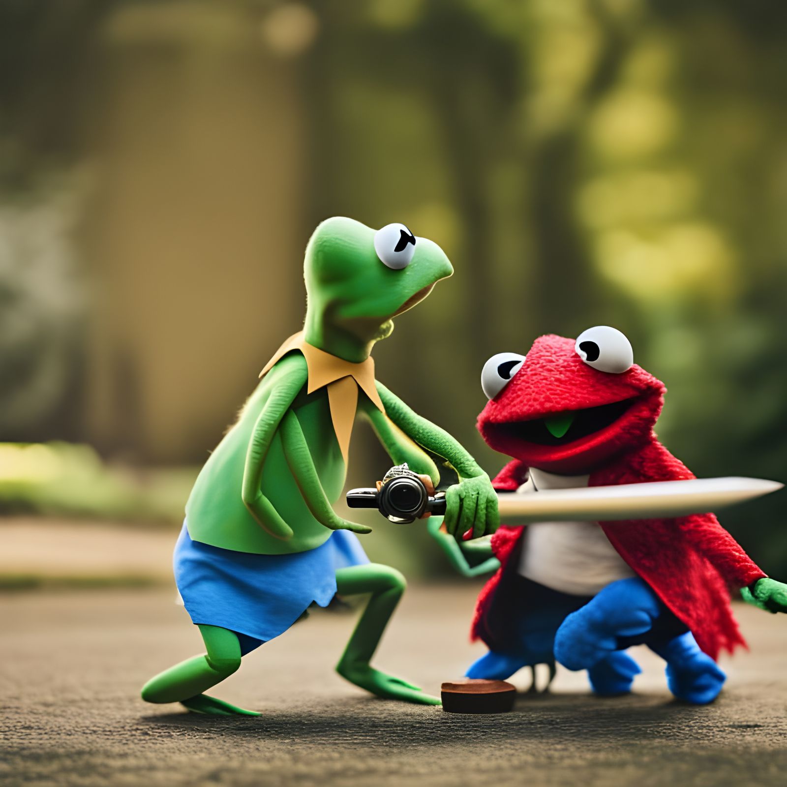 The dark side of Kermit's life - AI Generated Artwork - NightCafe Creator