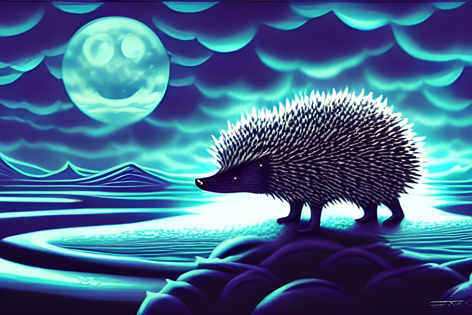 Moonlight Cottagecore misty Layers Swirling crunch Hedgehog