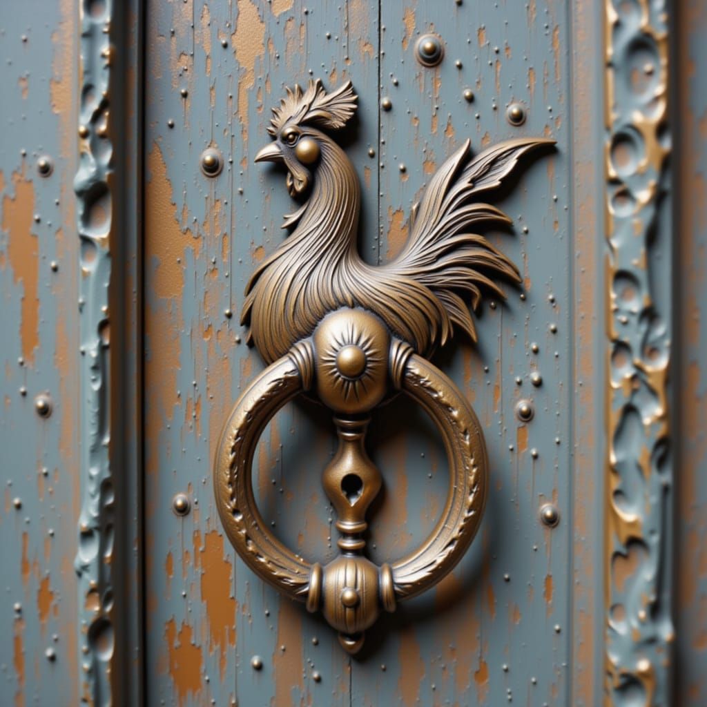 Rooster Doorknocker Art
