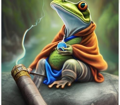 The Mystic smokes his pipe