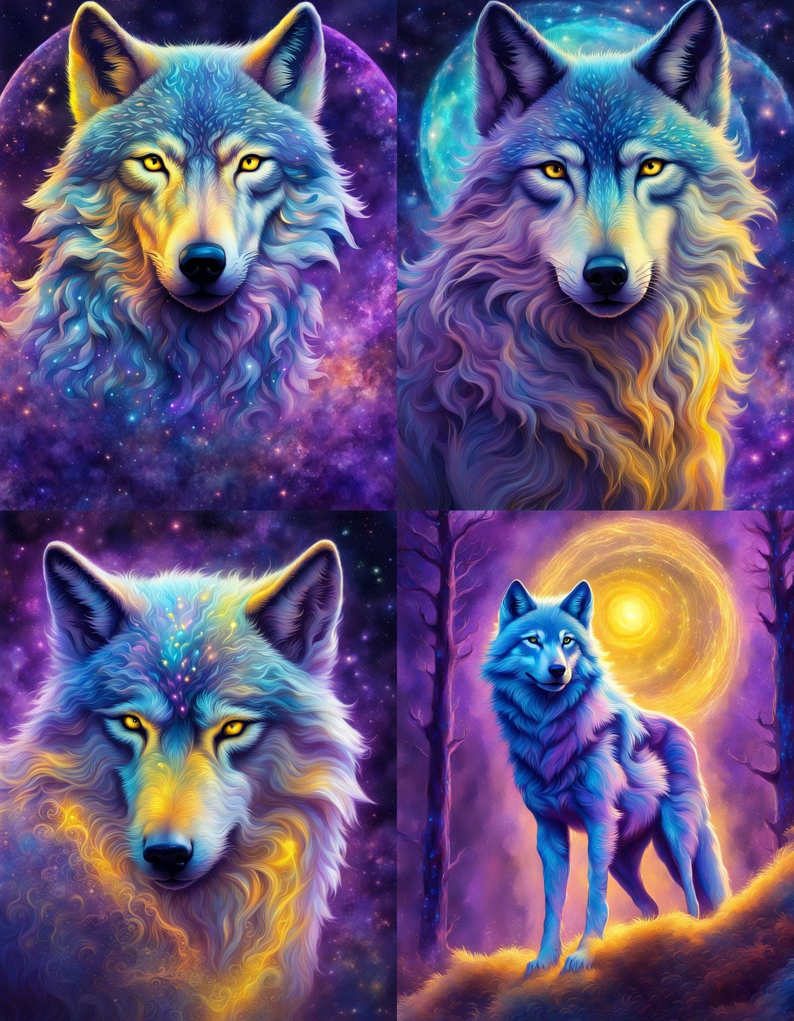 Magical wolves - AI Generated Artwork - NightCafe Creator