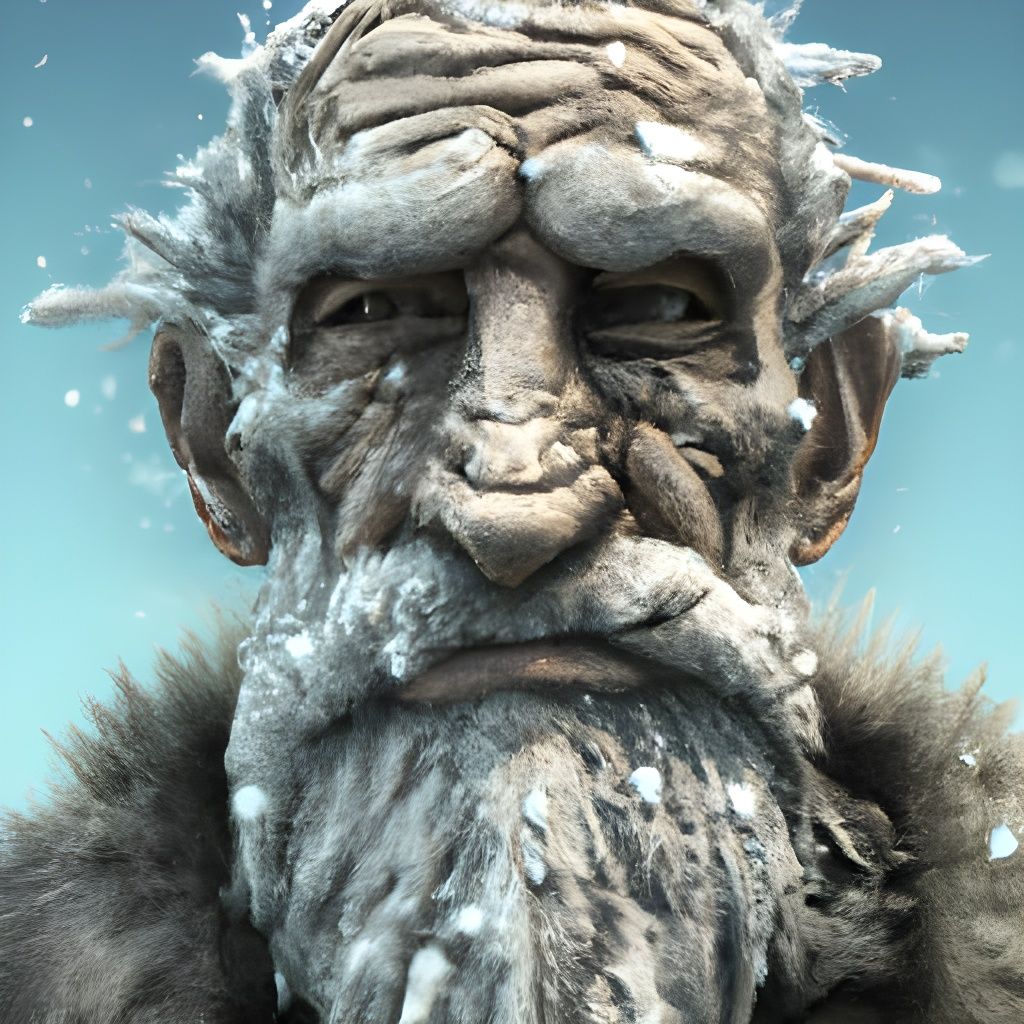 Old man winter HDR concept art intricately detailed cgi char...