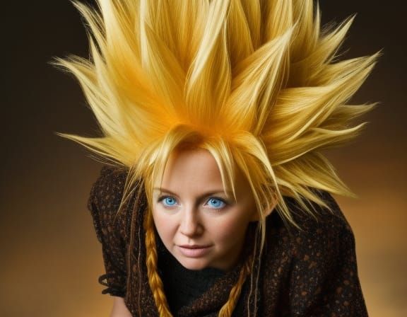 Realistic and Beautiful Super Sayayin female on a live actio...