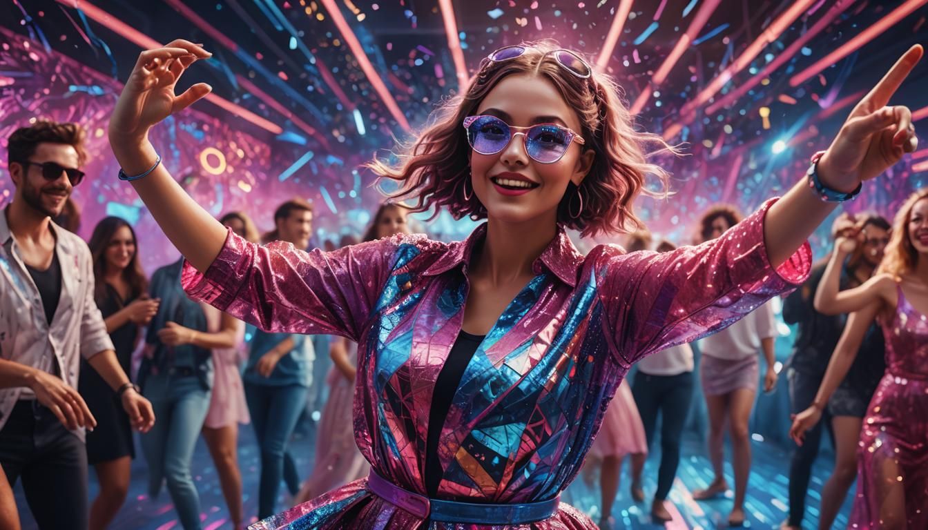 Girl Dancing in Modern Outfit, CGI VFX Fineart