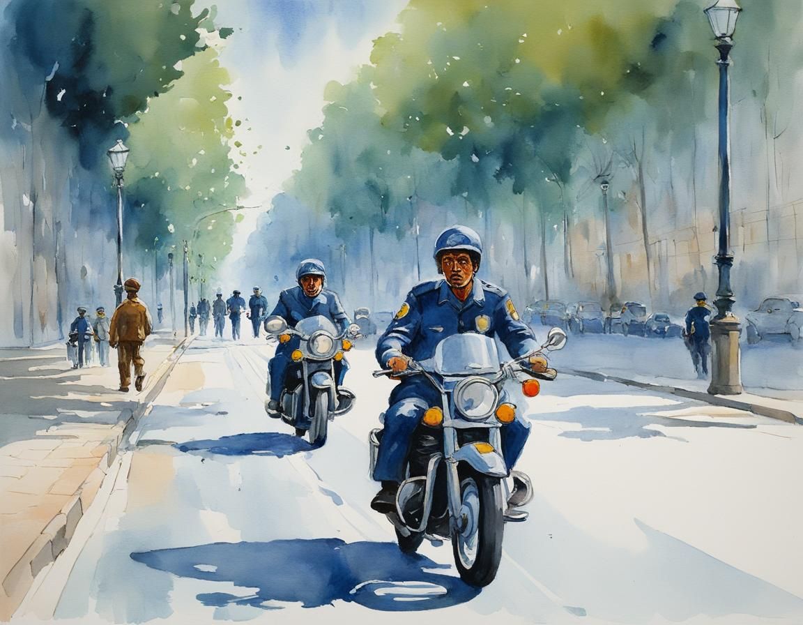 Cops in motorcycles