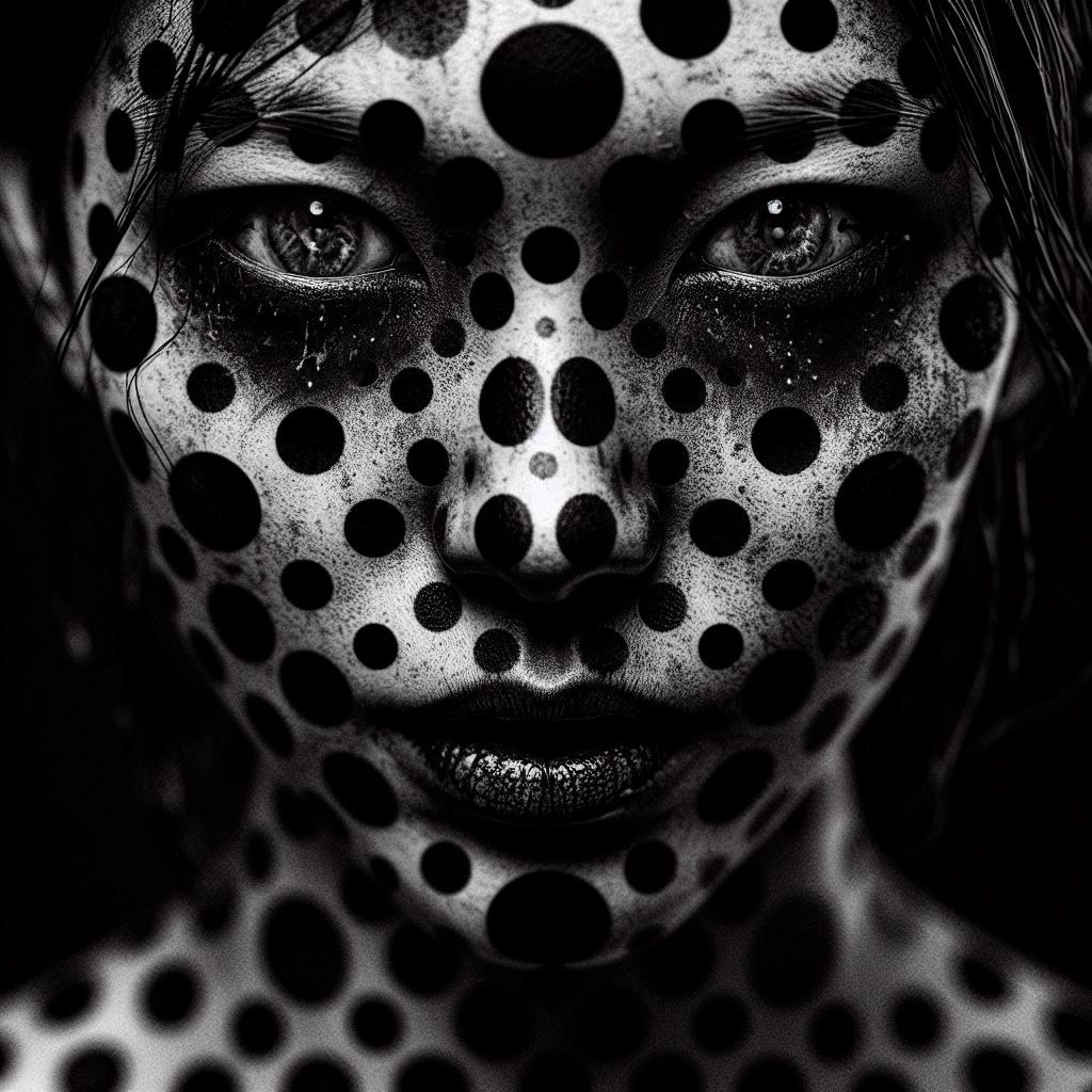 B&W polka dot face