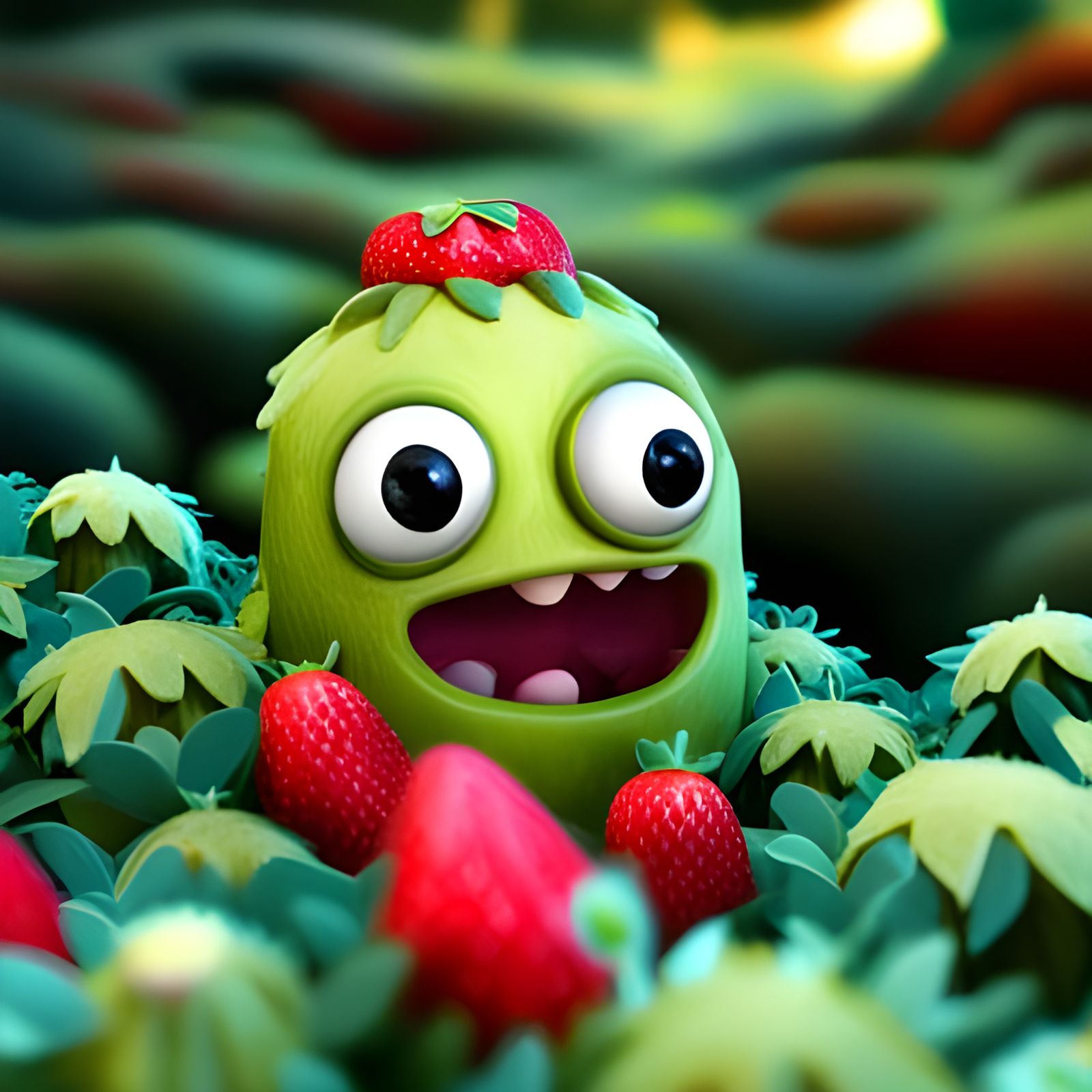 Strawberry monsters #2 - AI Generated Artwork - NightCafe Creator