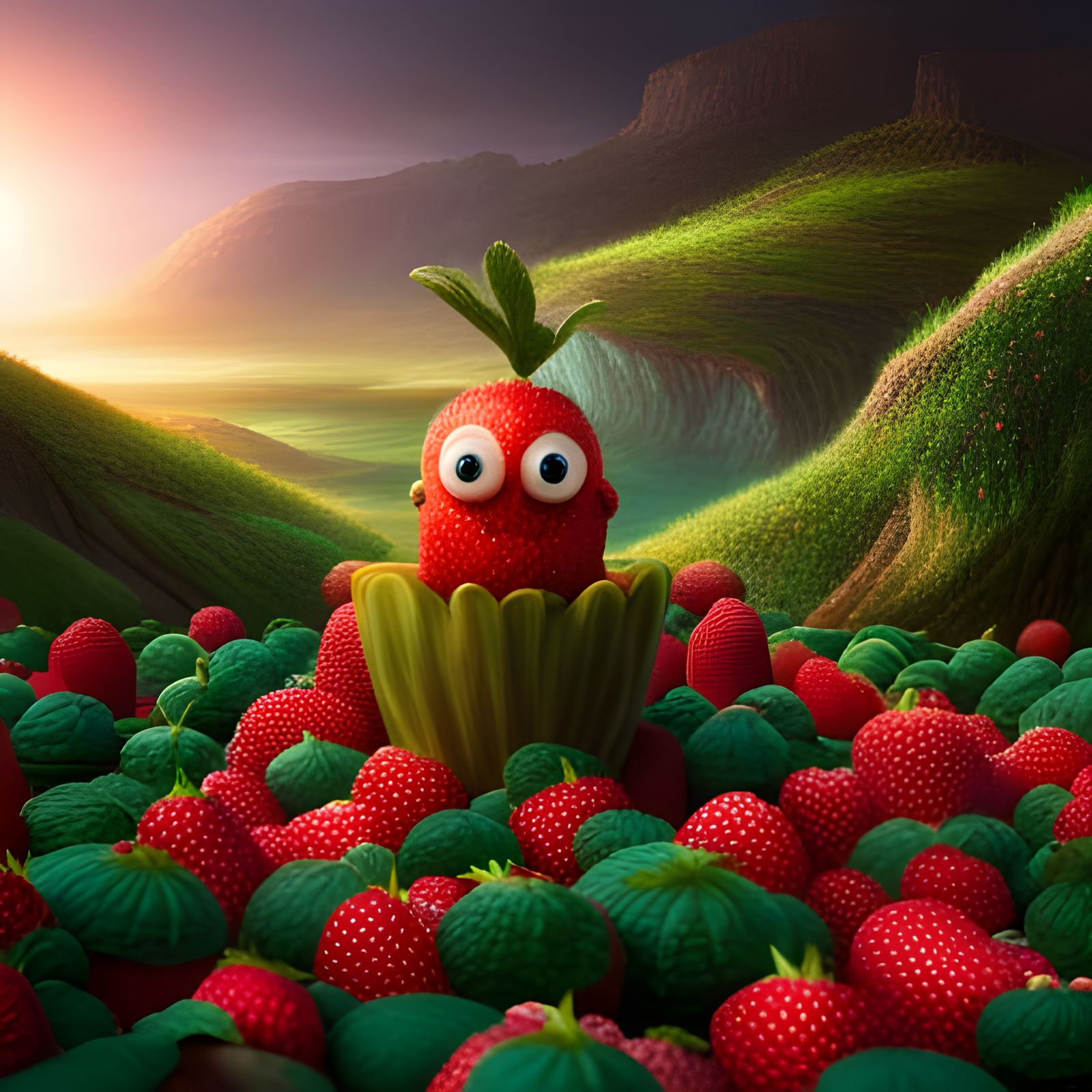Strawberry monsters 2 AI Generated Artwork NightCafe Creator