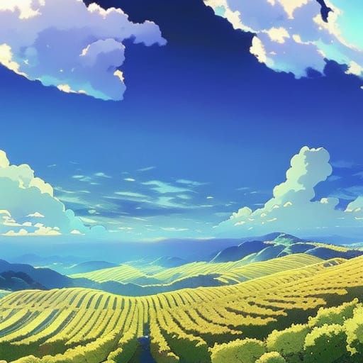 Wallpaper ID: 98393 / anime, anime girls, rifles, flowers, field, outdoors,  sky, plants, dark hair Wallpaper
