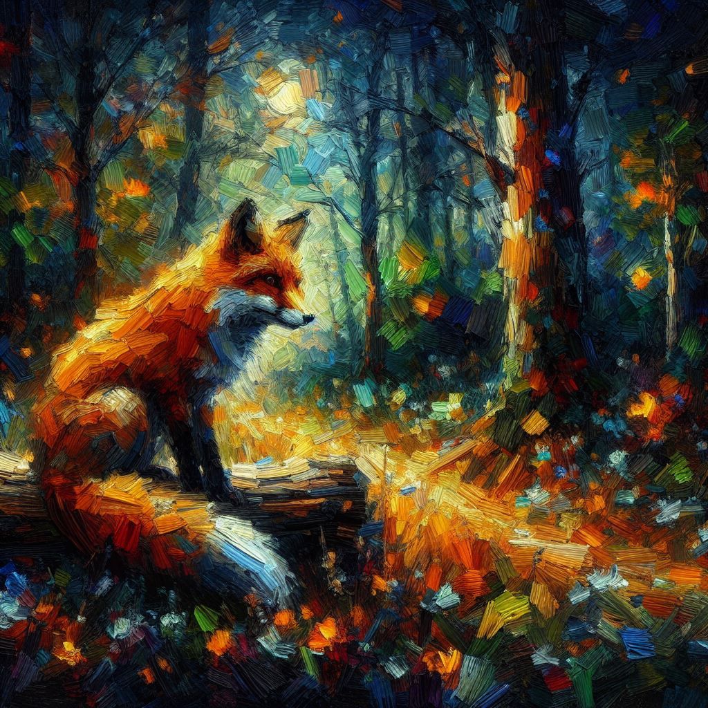Impressionist red fox