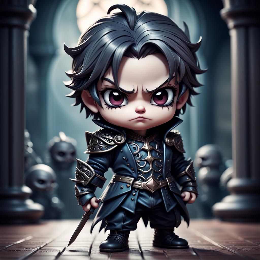 Chibi Character  as a  Little Villain  by @MothersHeart
