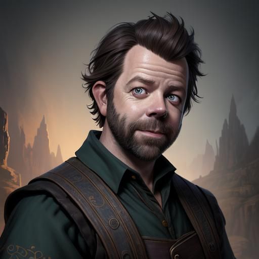 Jason Sudekis as a Male Human Tavern Keeper, fantasy setting...