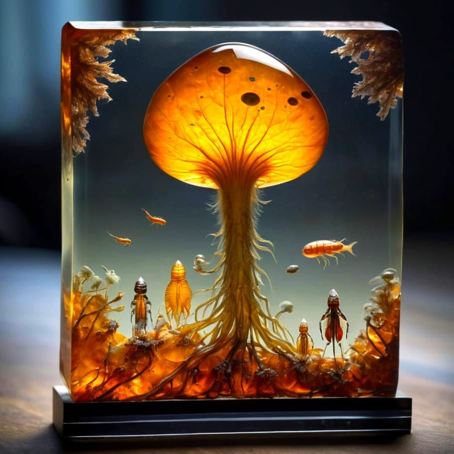 Alien fossils preserved in amber