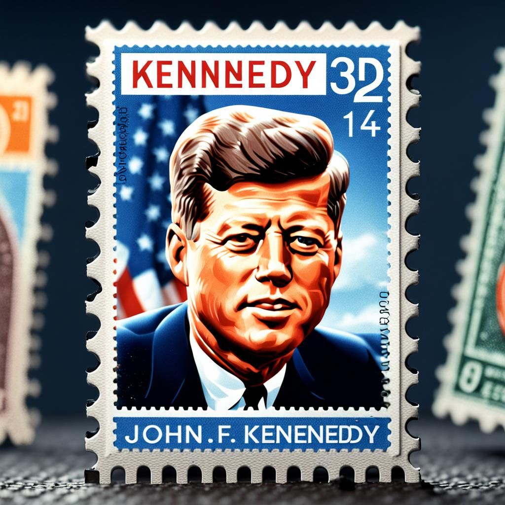 A postage stamp with John F. Kennedy