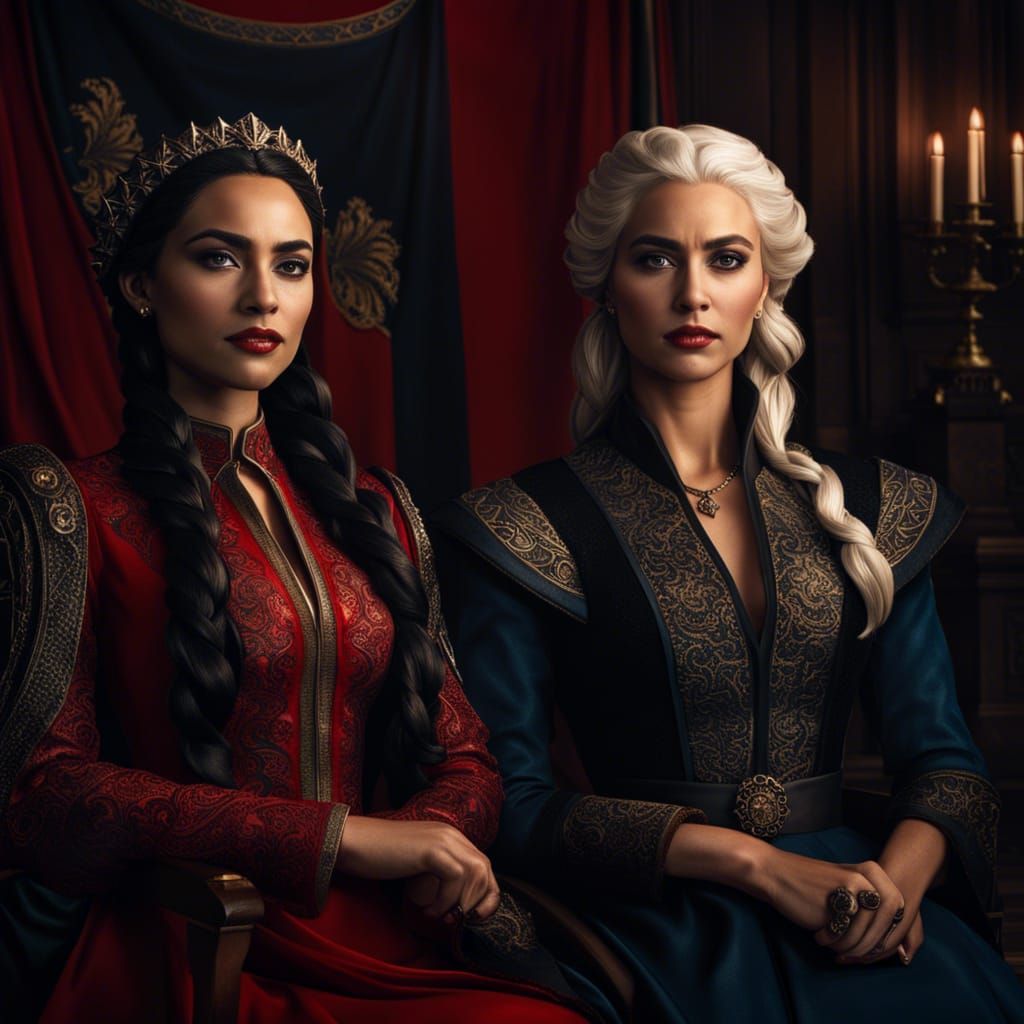 Two Queens: Rhaenyra Targaryen and Alicent Hightower - AI Generated ...