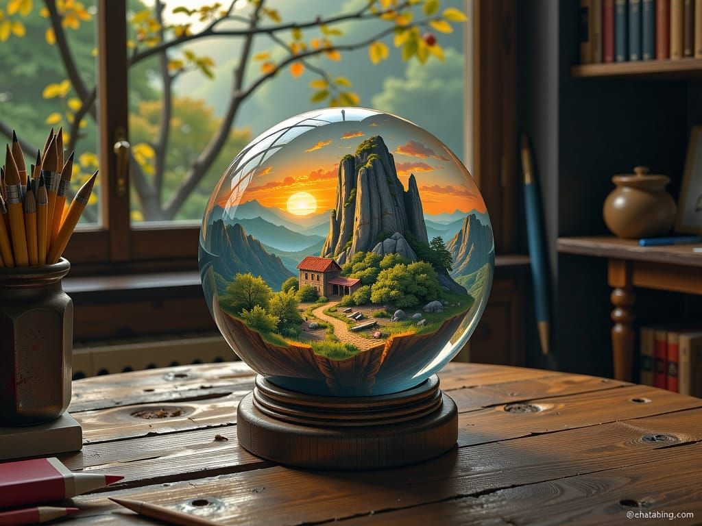 World inside a glass ball