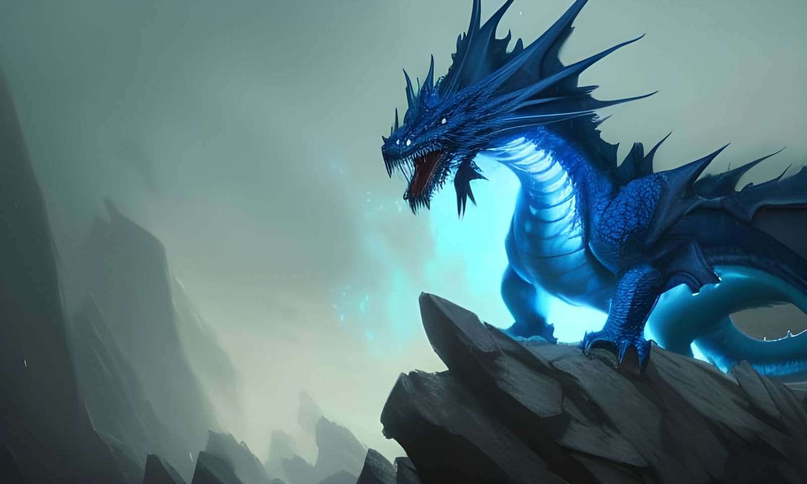 Roaring Blue Dragon - AI Generated Artwork - NightCafe Creator