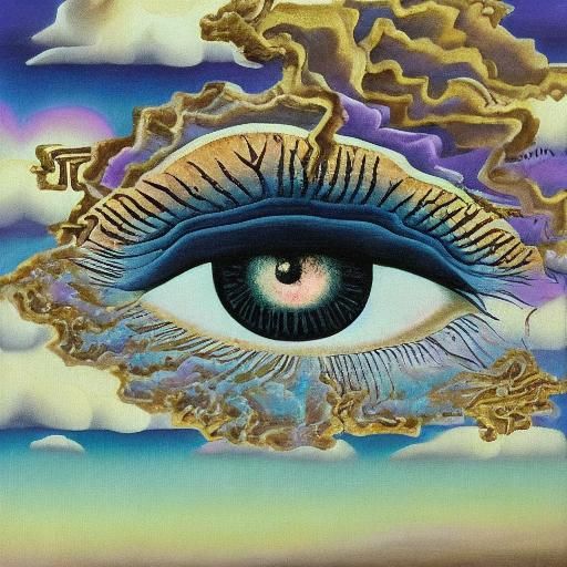 Surreal Sky Eyes Crying Purple Tears