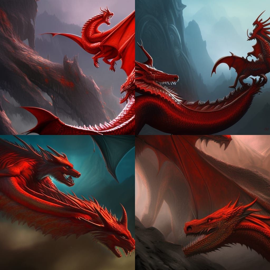 Red dragons - AI Generated Artwork - NightCafe Creator