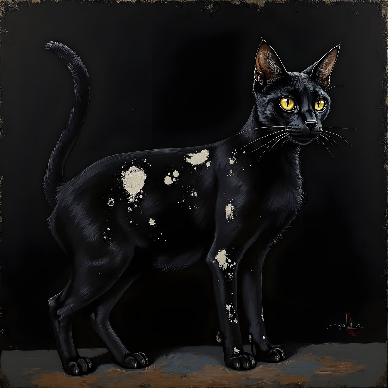 Black Cat with White