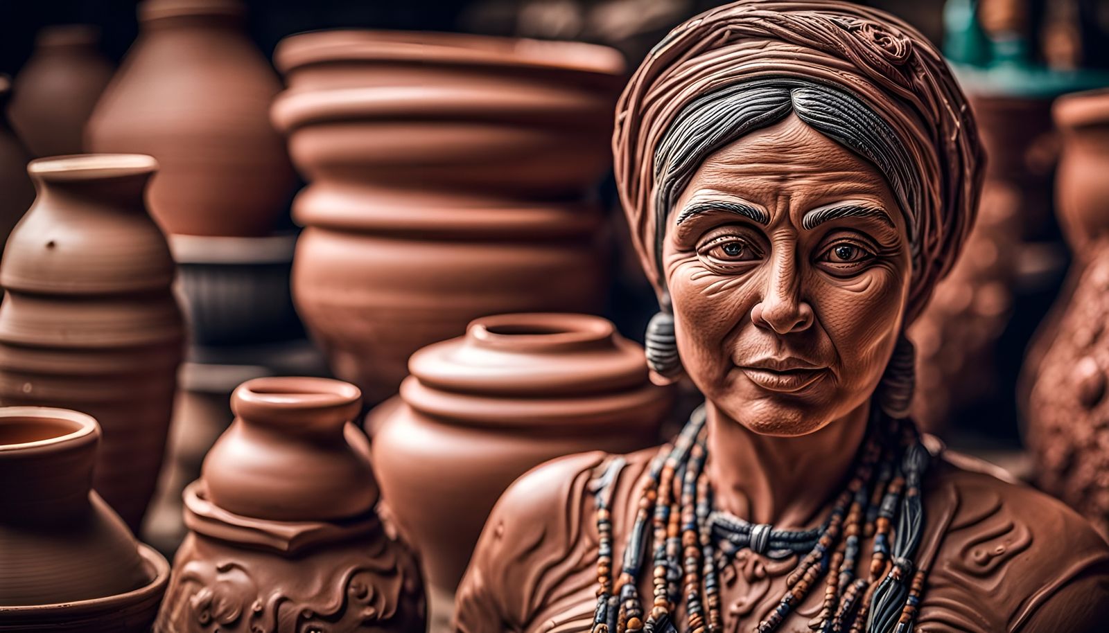 Woman in Clay Pottery AI Generated Artwork NightCafe Creator