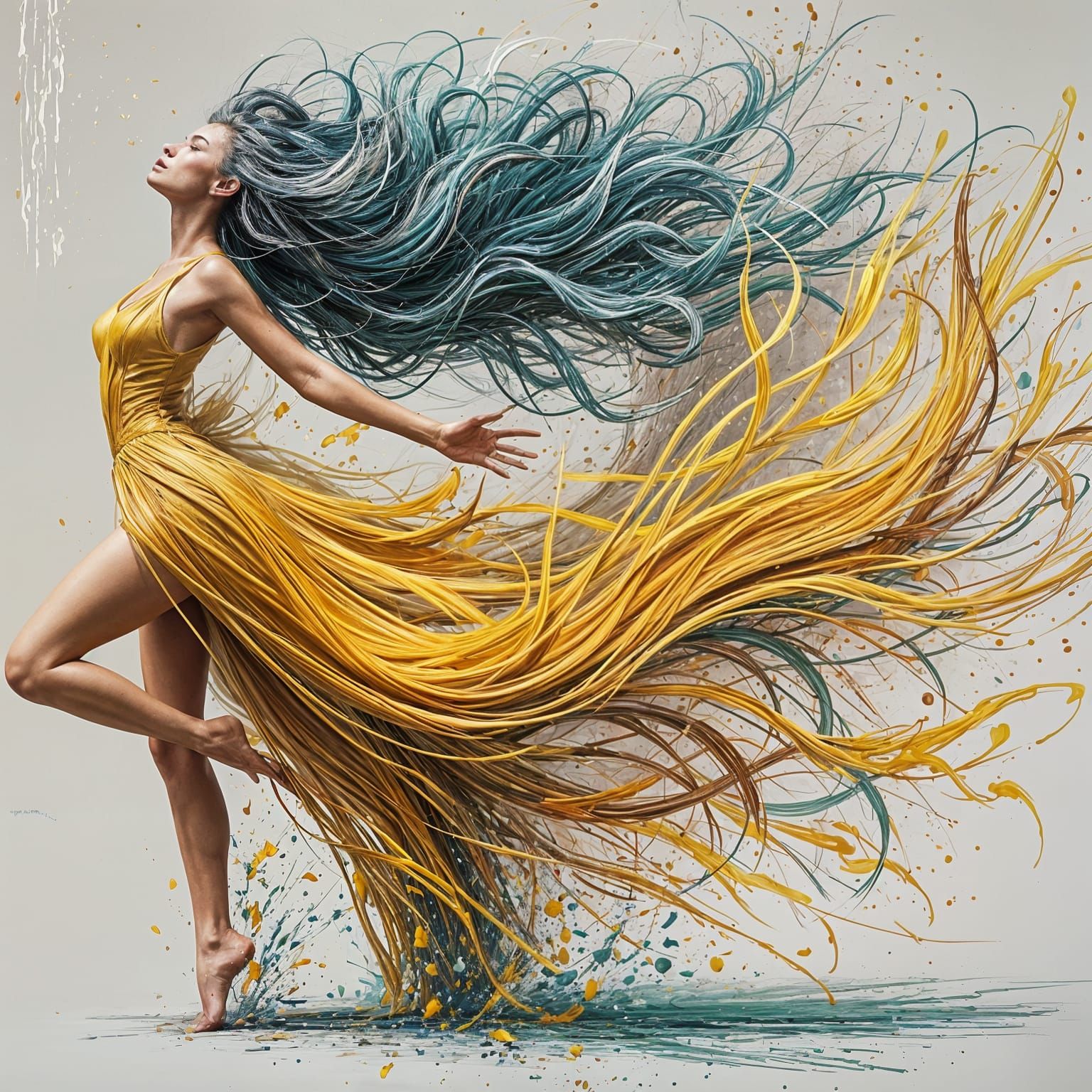 Elegant woman abstract painting