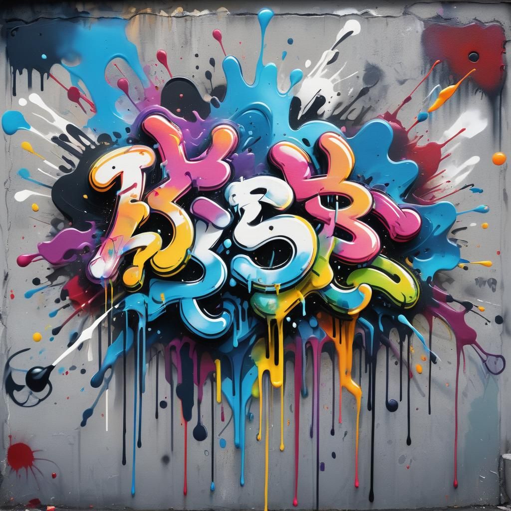 Passionate Kiss in Graffiti Street Art Style