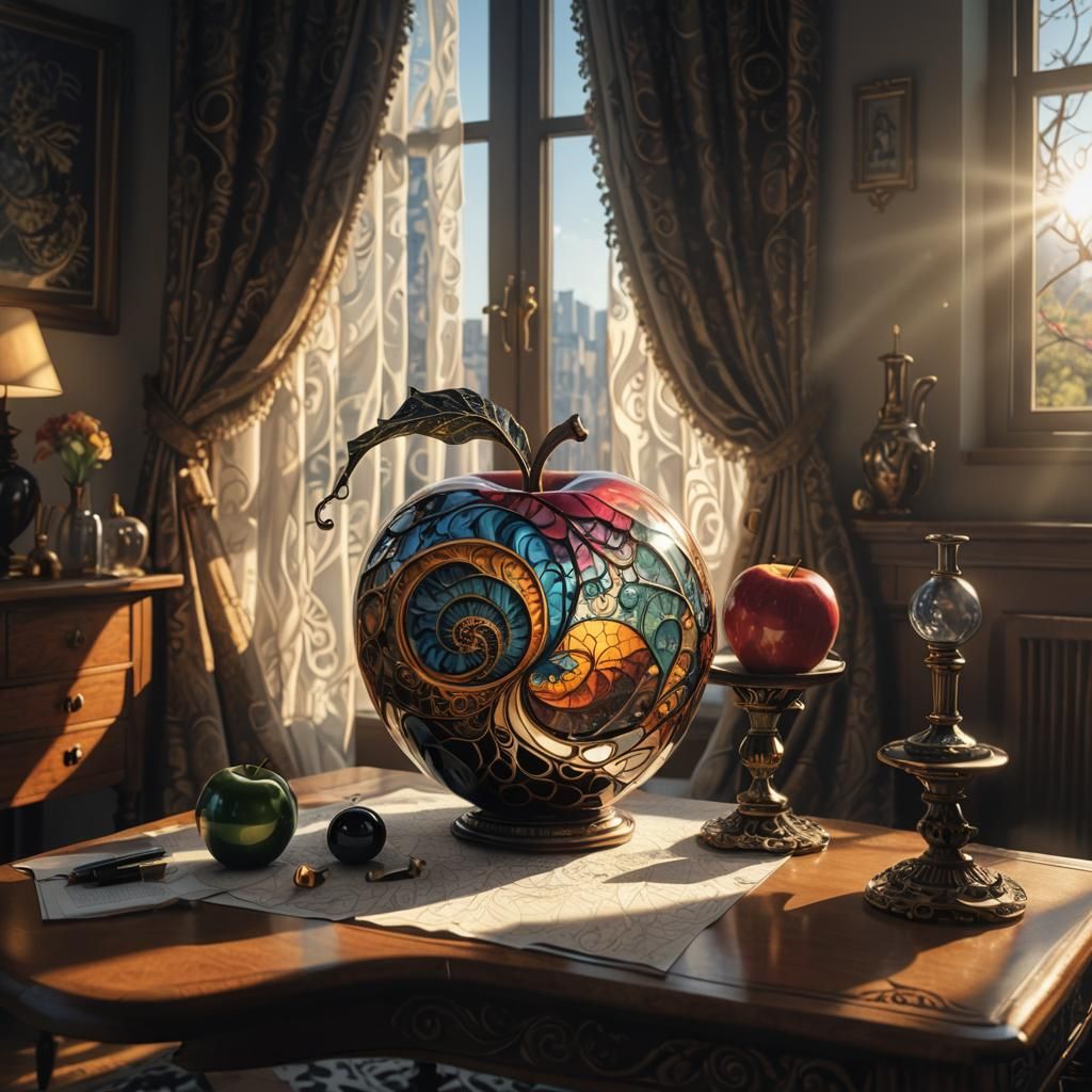 Stained Glass Apple  by @Trebol