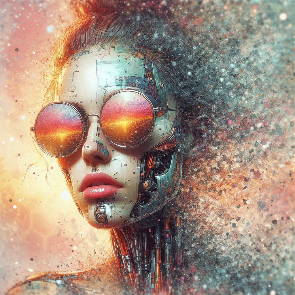 double exposure beautiful fantasy DALL-E 3 portrait landscape..