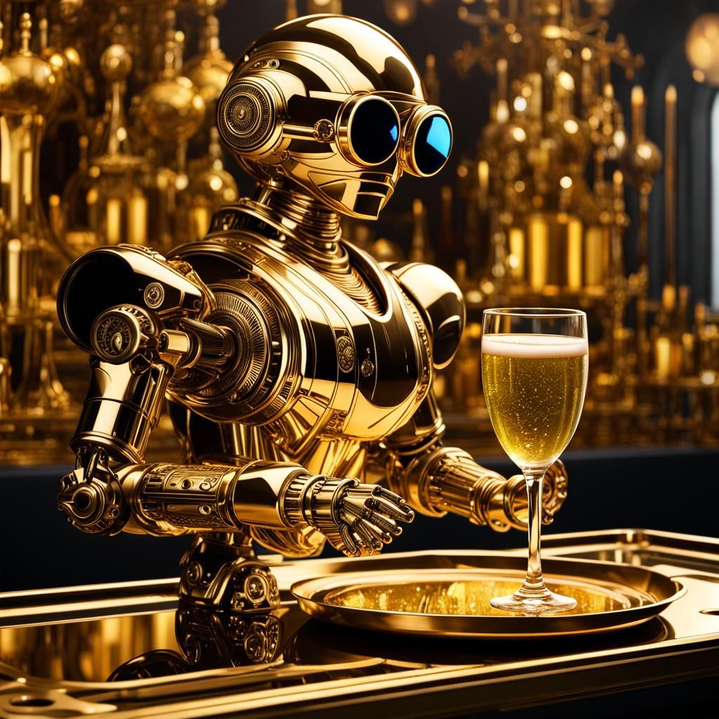 Robot bartender AI Generated Artwork NightCafe Creator