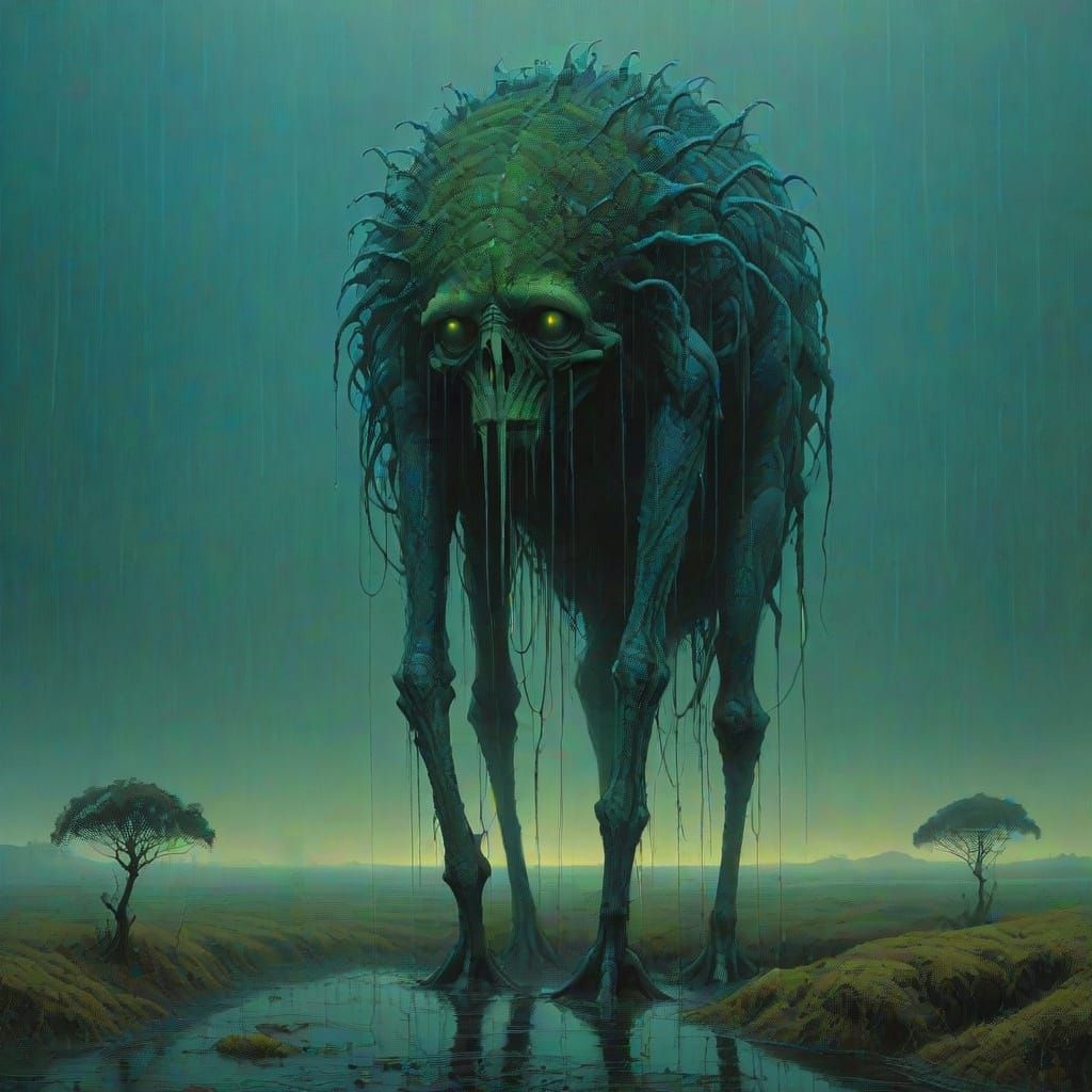 Otherworldly Beasts Thrive in Magical Rain-Soaked World