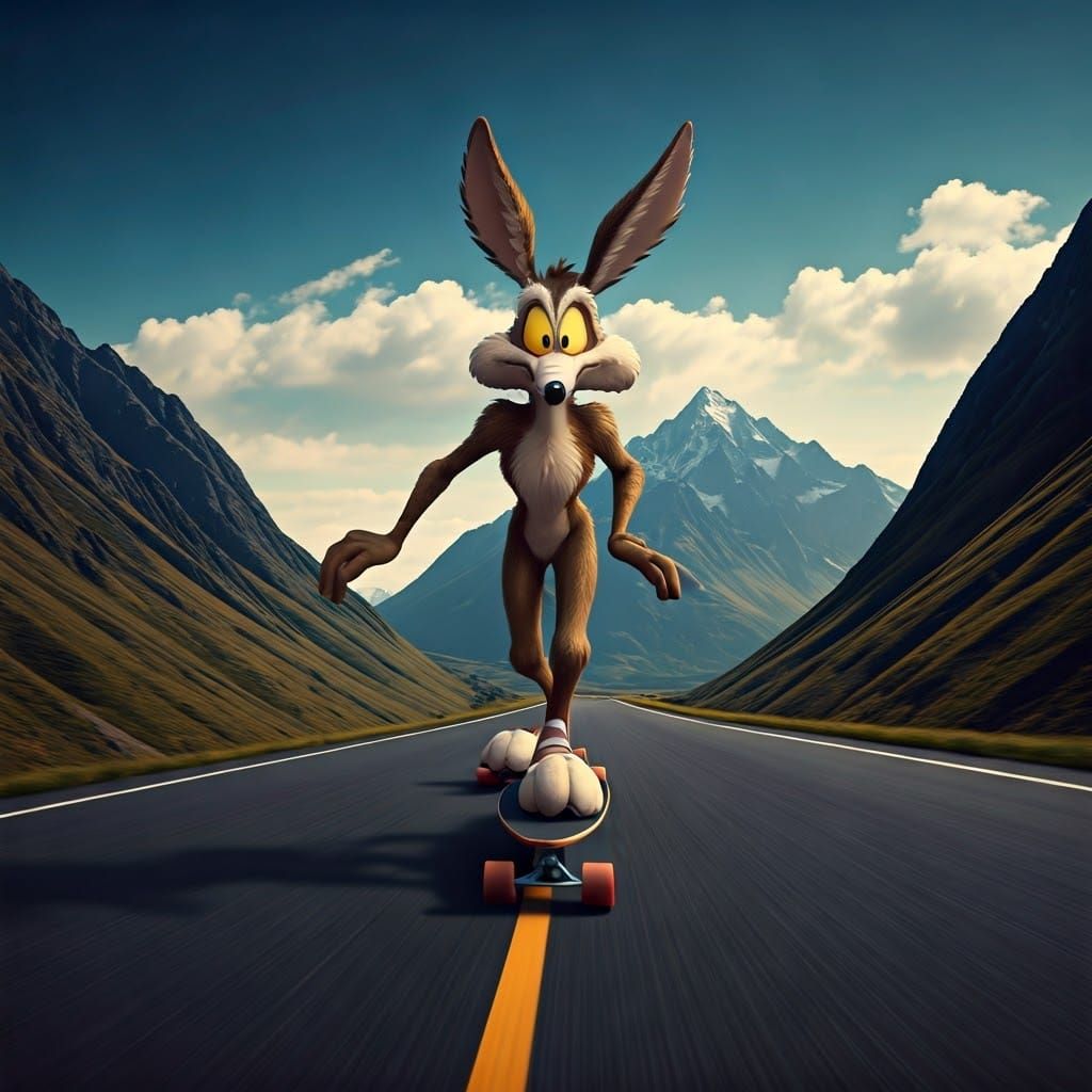 Epic Coyote Cruises Scenic Mountain Road on Longboard