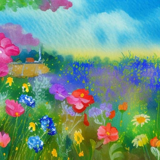 Flower Meadow - Painting 1